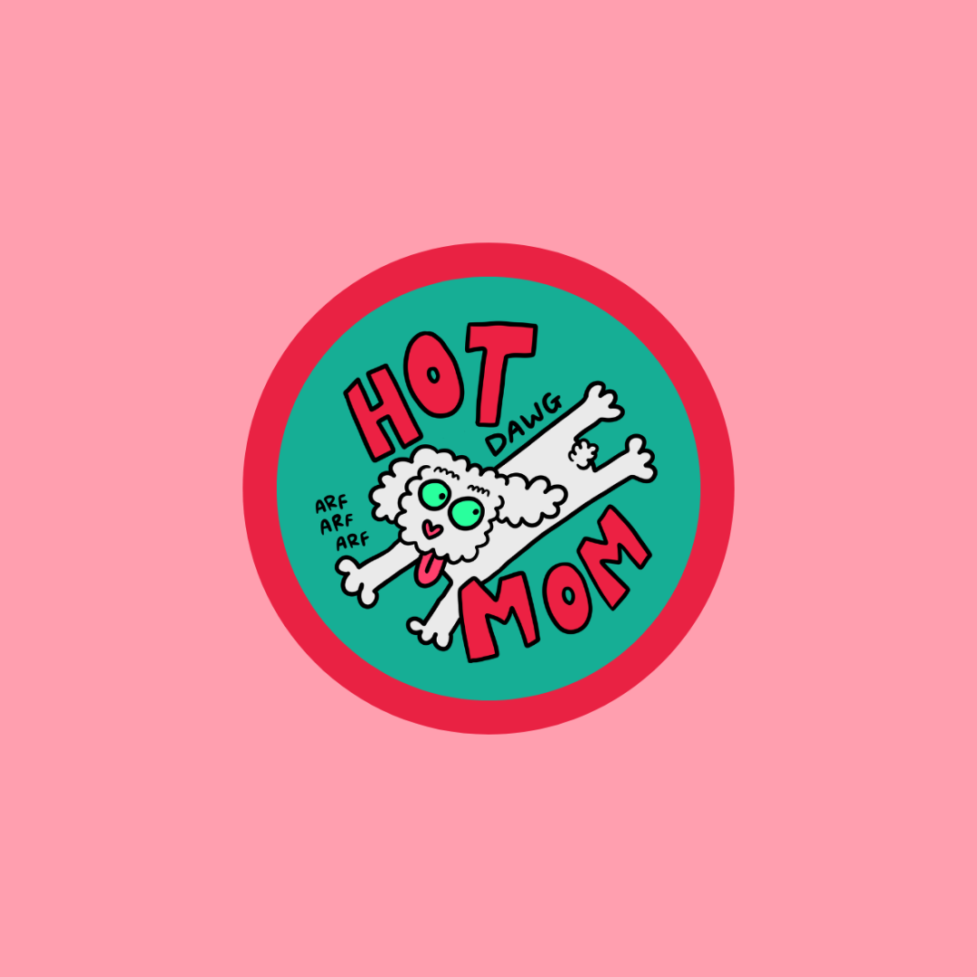 hot white dog mom ฅ՞•ﻌ•՞ฅ Vinyl sticker