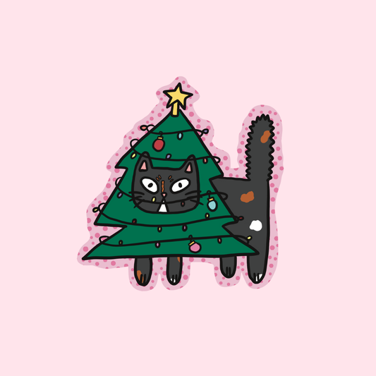 angy xmas cat /ᐠ_ ꞈ _ᐟ\ɴʏᴀ~ vinyl sticker