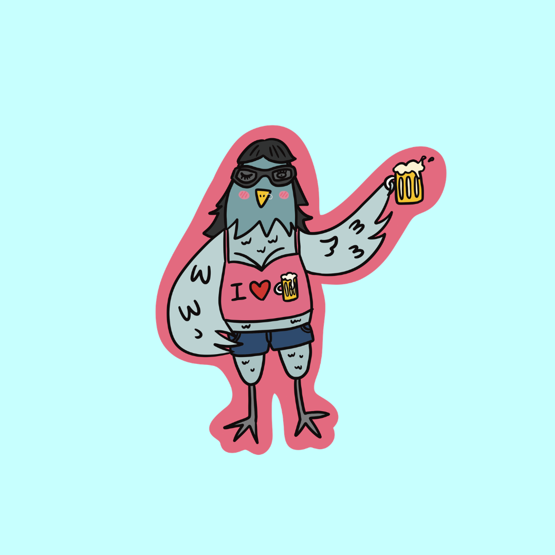 boozy pidge 𓅪(⸝⸝๑﹏๑⸝⸝) Vinyl sticker