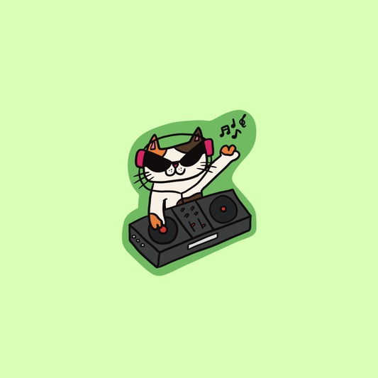 dj meow ▶︎•၊၊||၊|။|||||။၊|။• Vinyl sticker
