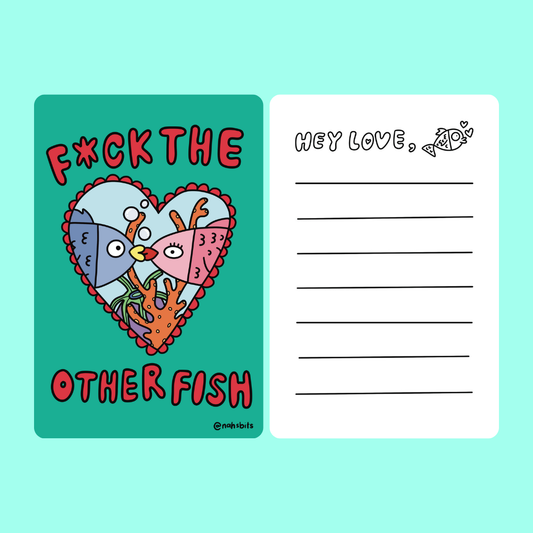 F*CK THE OTHER FISH 𓆝 𓆟 𓆞𓆝 𓆟 𓆞 double sided postcard