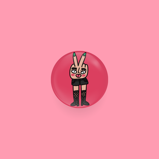 peace sign baddie... ✌︎︎(•̀_·́) 25mm mini button badge