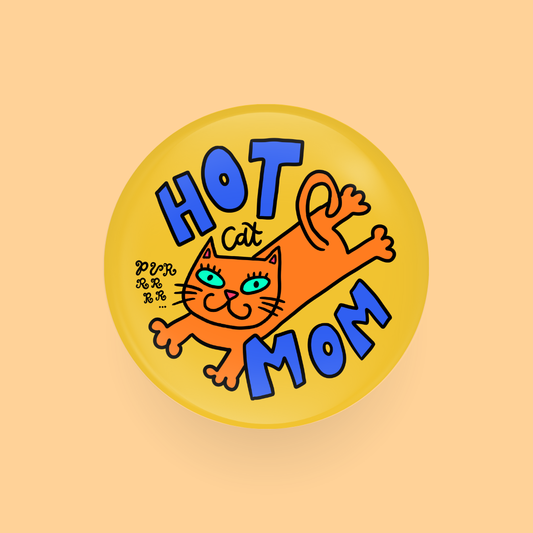 HOT orange... CAT MOM ｡𑄝 ꠹⋆˚ 58mm button badge