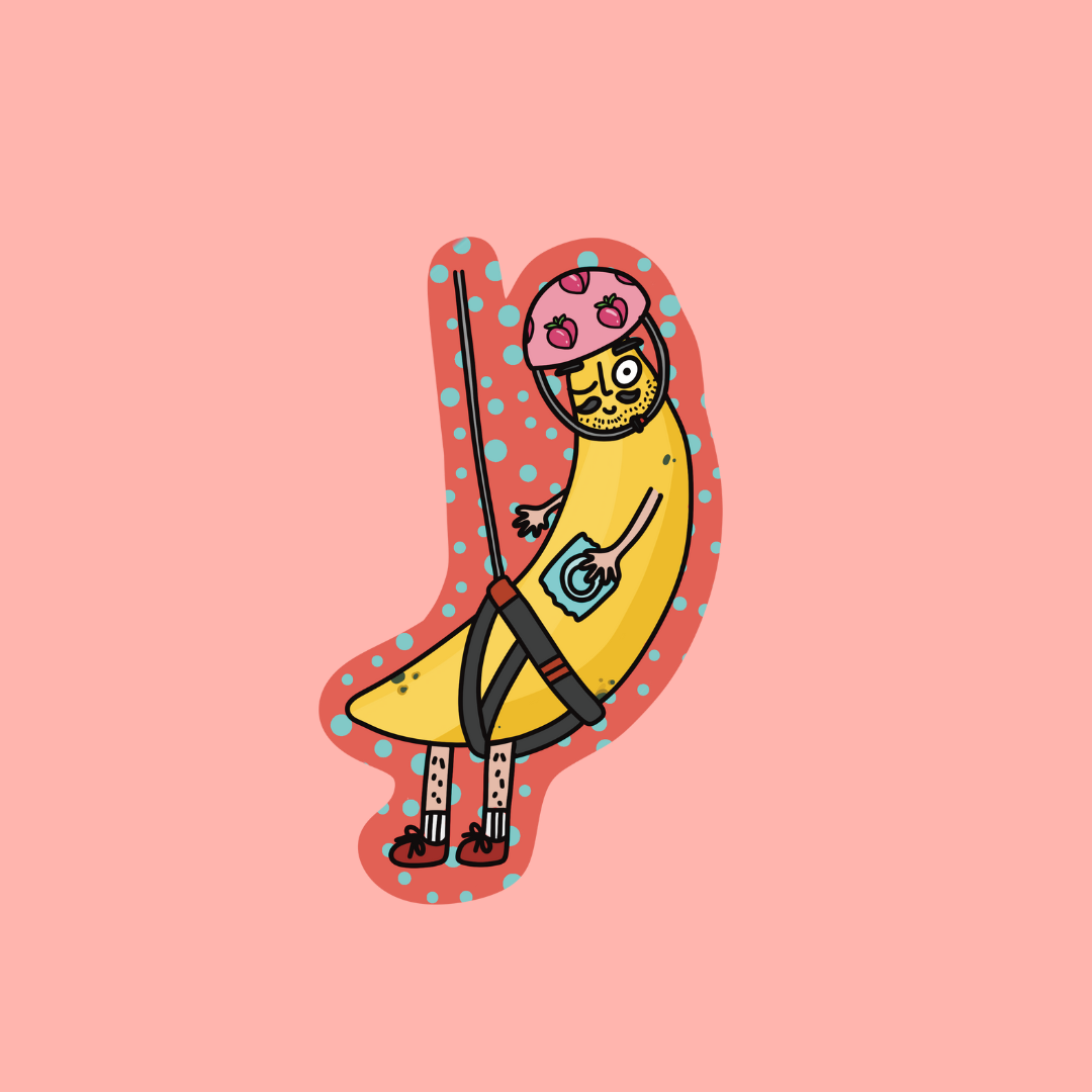 big banana.... ूाीू  GLITTER Vinyl sticker...